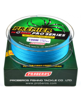 Braided fishing line PE 4 strands 0,10mm Blue premier pro Series 100m