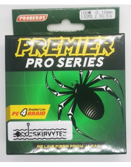 Braided line PE 4 strands 0,10mm 0,12mmgreen premier pro Series 100m
